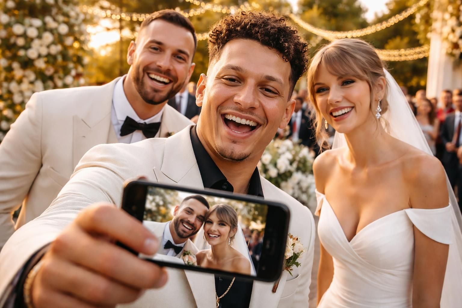 découvrez en exclusivité les moments inédits du mariage de travis kelce et taylor swift grâce à patrick mahomes qui partage des images rares avec les fans.